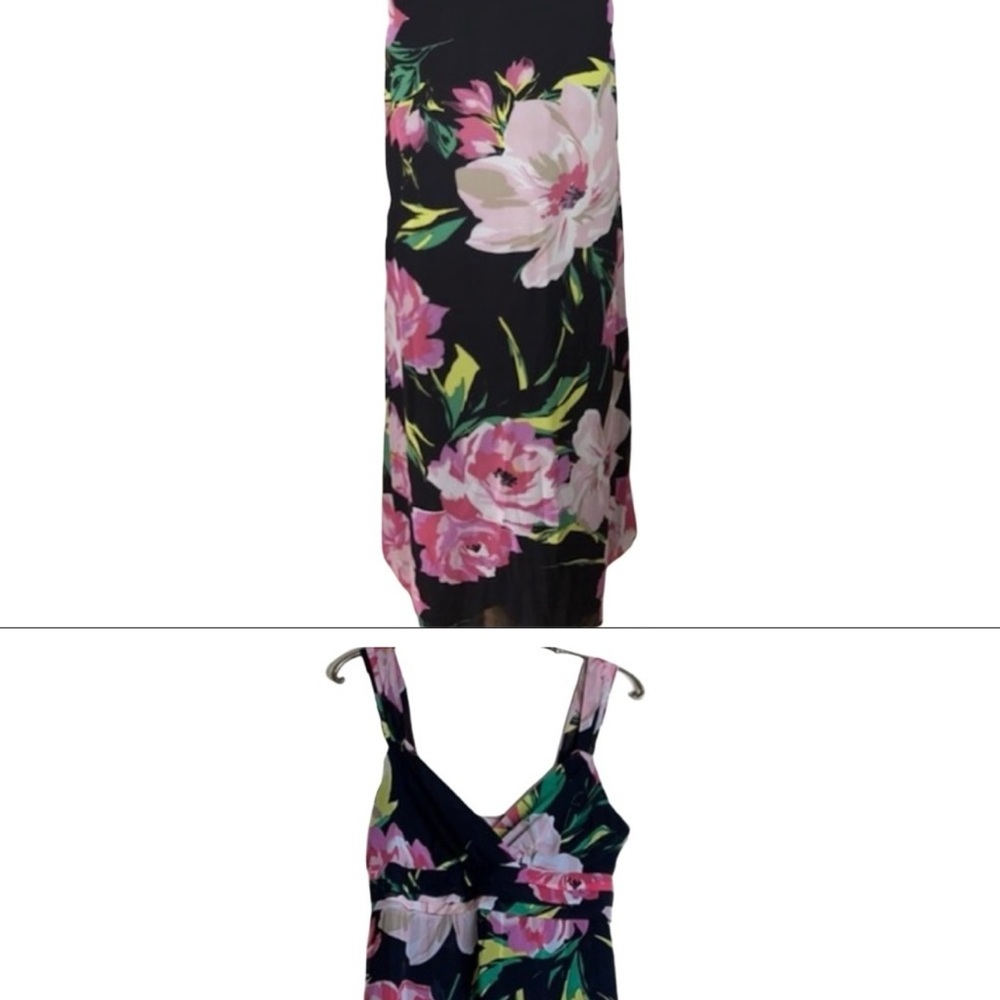 Ann Taylor Black Floral Maxi Dress